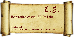 Bartakovics Elfrida névjegykártya